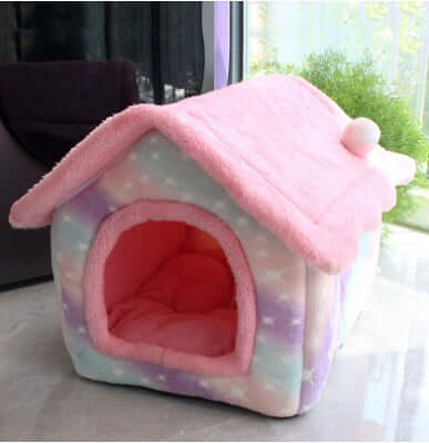 Pet Bed and House Foldable Winter Dog Villa