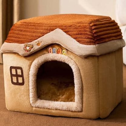 Pet Bed and House Foldable Winter Dog Villa