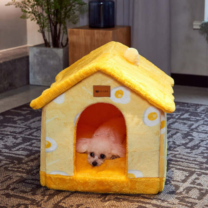 Pet Bed and House Foldable Winter Dog Villa