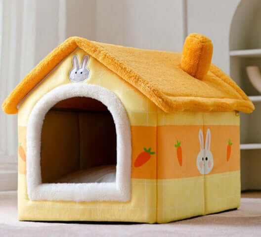 Pet Bed and House Foldable Winter Dog Villa