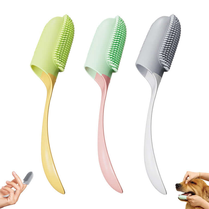 Pet Litter and Cleaning Silicone Finger Toothbrush for Dogs & Cats