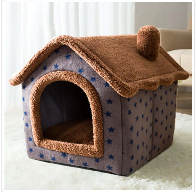 Pet Bed and House Foldable Winter Dog Villa