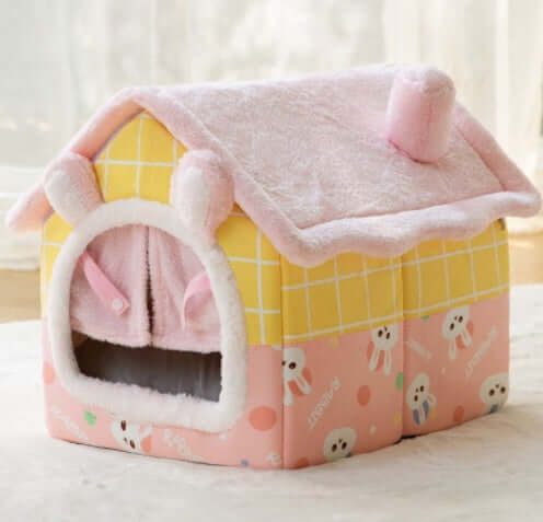 Pet Bed and House Foldable Winter Dog Villa