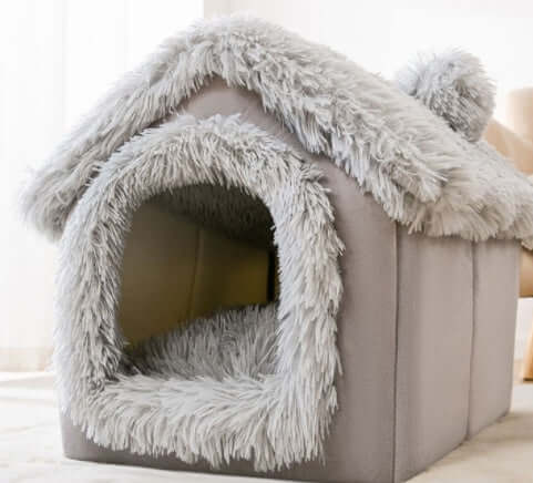 Pet Bed and House Foldable Winter Dog Villa